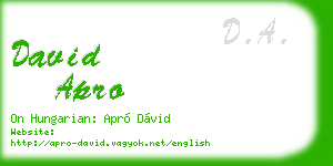 david apro business card